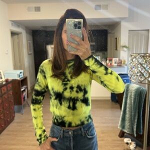 Black and yellow tie-dye sweater